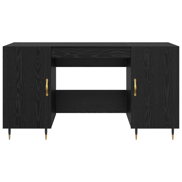 Birou cu raft Stejar negru 140 x 50 x 75 cm Lemn compozit - WALTI WALTI