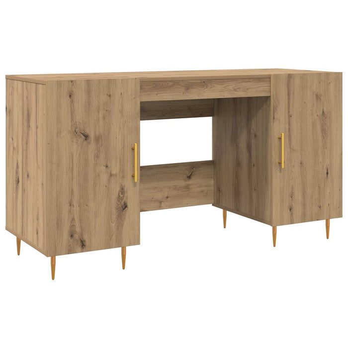 Birou cu raft stejar artizanal 140 x 50 x 75 cm Lemn compozit - WALTI WALTI