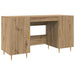Birou cu raft stejar artizanal 140 x 50 x 75 cm Lemn compozit - WALTI WALTI