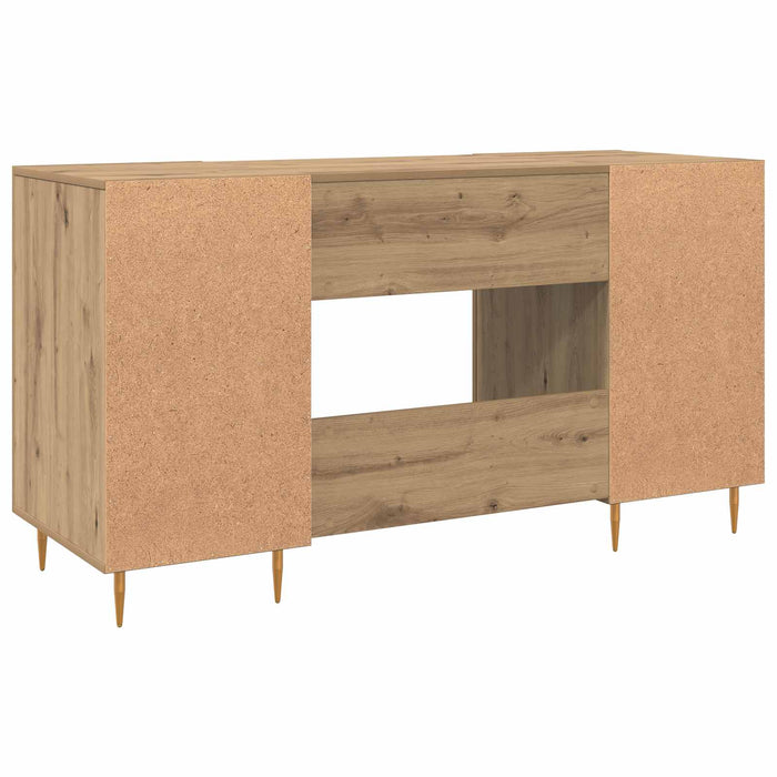 Birou cu raft stejar artizanal 140 x 50 x 75 cm Lemn compozit - WALTI WALTI