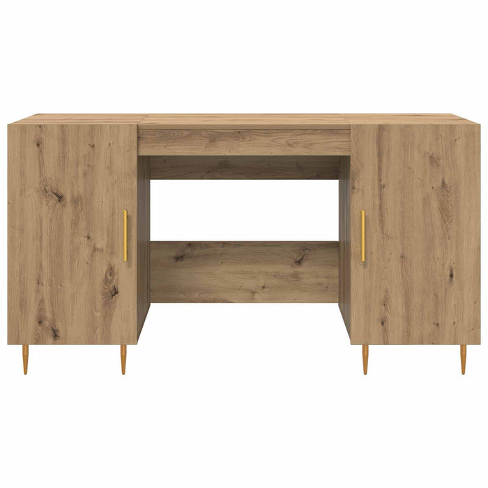 Birou cu raft stejar artizanal 140 x 50 x 75 cm Lemn compozit - WALTI WALTI