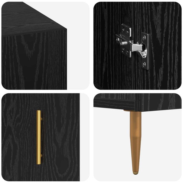 Birou cu raft Stejar negru 140 x 50 x 75 cm Lemn compozit - WALTI WALTI