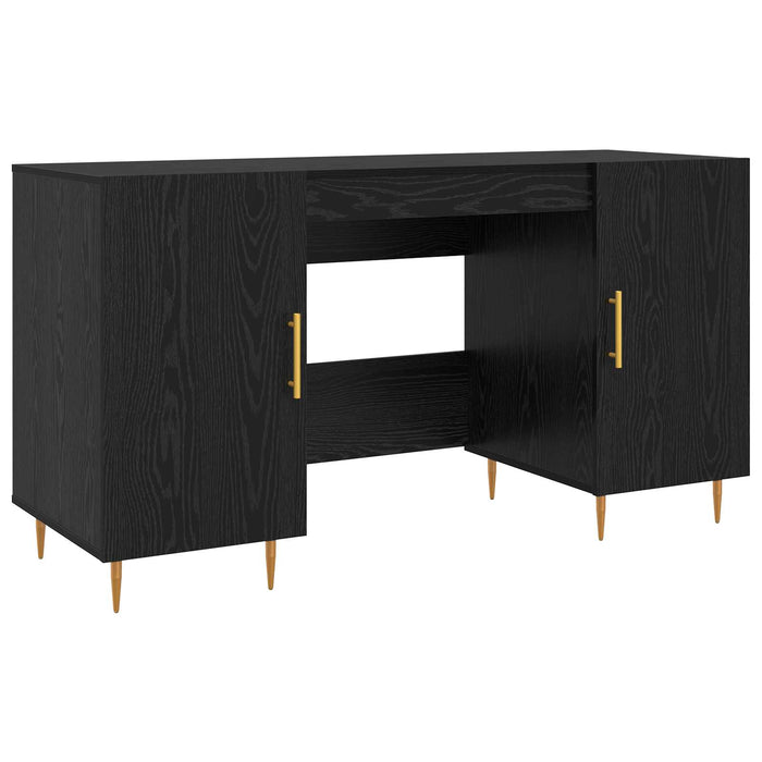 Birou cu raft Stejar negru 140 x 50 x 75 cm Lemn compozit - WALTI WALTI