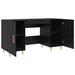 Birou cu raft Stejar negru 140 x 50 x 75 cm Lemn compozit - WALTI WALTI