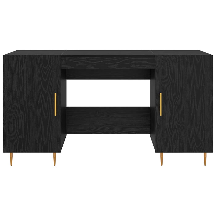 Birou cu raft Stejar negru 140 x 50 x 75 cm Lemn compozit - WALTI WALTI