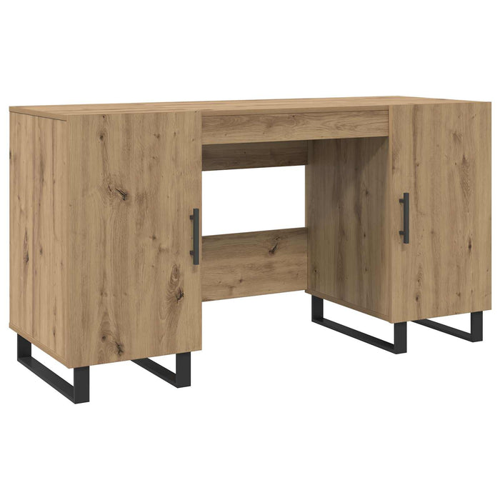Birou cu raft stejar artizanal 140 x 50 x 75 cm Lemn compozit - WALTI WALTI