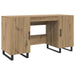 Birou cu raft stejar artizanal 140 x 50 x 75 cm Lemn compozit - WALTI WALTI