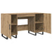 Birou cu raft stejar artizanal 140 x 50 x 75 cm Lemn compozit - WALTI WALTI