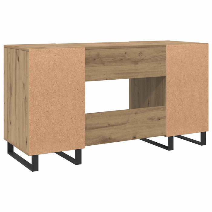 Birou cu raft stejar artizanal 140 x 50 x 75 cm Lemn compozit - WALTI WALTI