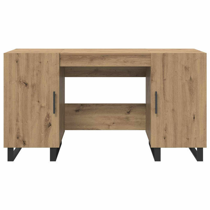 Birou cu raft stejar artizanal 140 x 50 x 75 cm Lemn compozit - WALTI WALTI