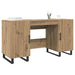 Birou cu raft stejar artizanal 140 x 50 x 75 cm Lemn compozit - WALTI WALTI