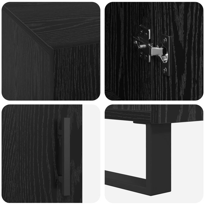 Birou cu raft Stejar negru 140 x 50 x 75 cm Lemn compozit - WALTI WALTI