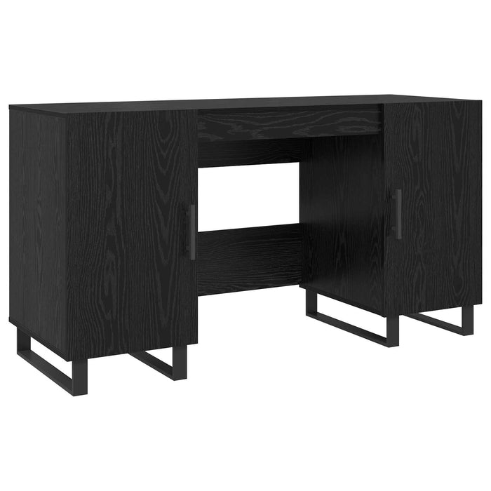 Birou cu raft Stejar negru 140 x 50 x 75 cm Lemn compozit - WALTI WALTI