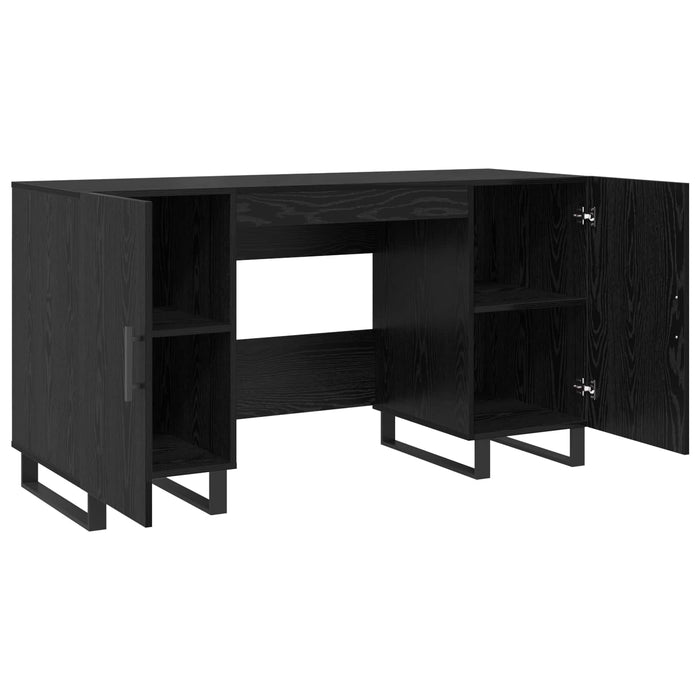 Birou cu raft Stejar negru 140 x 50 x 75 cm Lemn compozit - WALTI WALTI