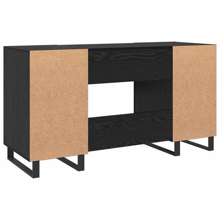 Birou cu raft Stejar negru 140 x 50 x 75 cm Lemn compozit - WALTI WALTI