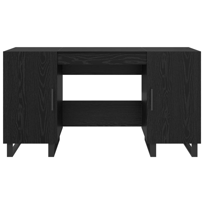 Birou cu raft Stejar negru 140 x 50 x 75 cm Lemn compozit - WALTI WALTI