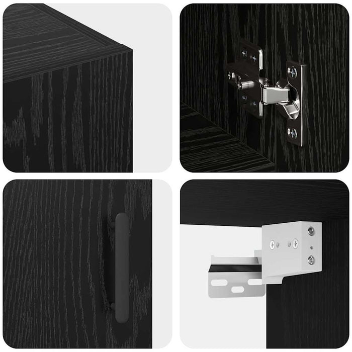 Dulap montat pe perete Pe perete Stejar Negru 60 x 31 x 70 cm - WALTI WALTI