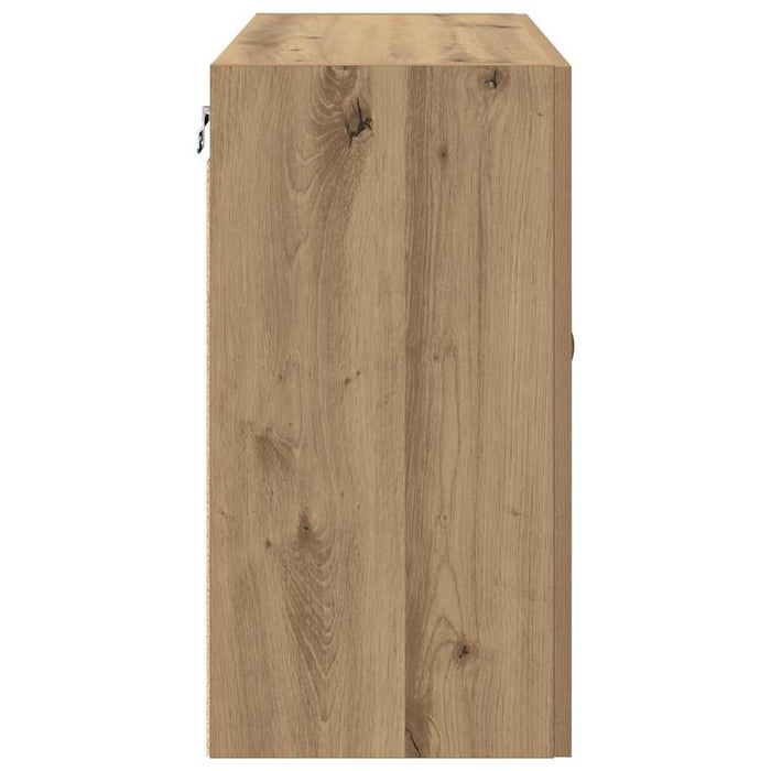 Dulap de perete stejar artizanal 60 x 31 x 60 cm Lemn compozit - WALTI WALTI
