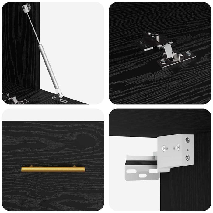 Dulap de perete Stejar negru 80 x 36.5 x 35 cm Lemn compozit - WALTI WALTI