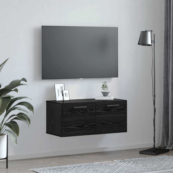 Dulap de perete Stejar negru 80 x 36.5 x 35 cm Lemn compozit - WALTI WALTI