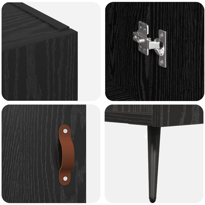 Bufet Stejar Negru 89,5 x 34 x 80 cm Lemn compozit - WALTI WALTI