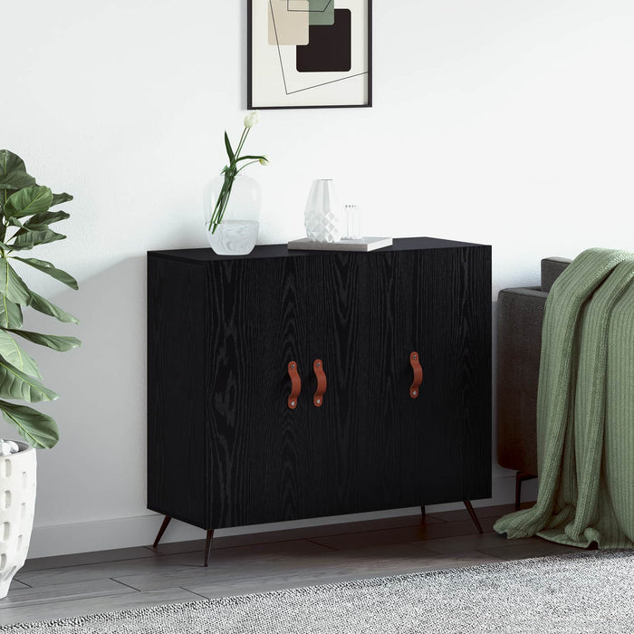 Bufet Stejar Negru 89,5 x 34 x 80 cm Lemn compozit - WALTI WALTI