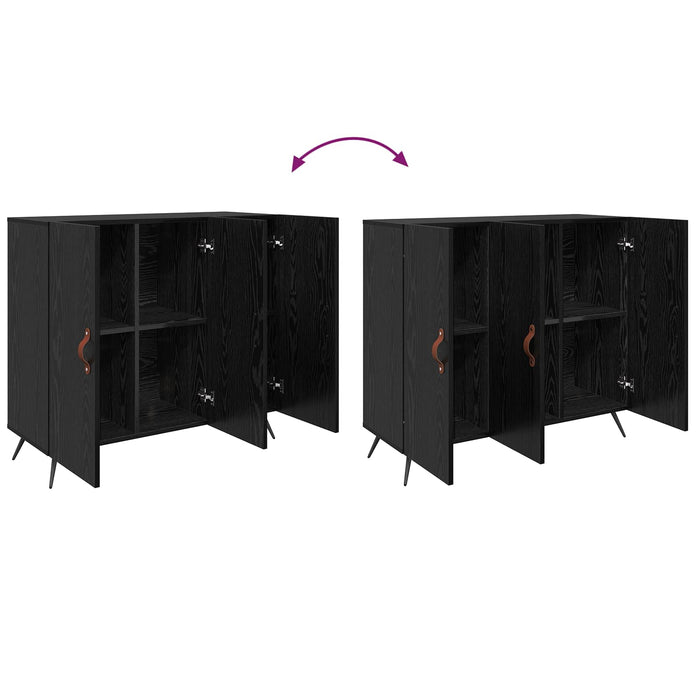 Bufet Stejar Negru 89,5 x 34 x 80 cm Lemn compozit - WALTI WALTI