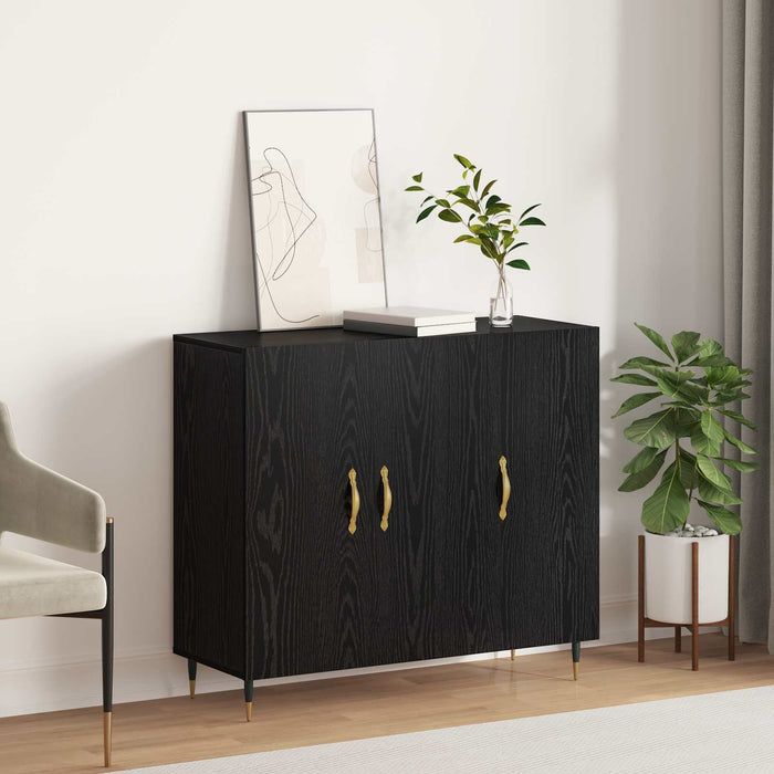 Bufet Stejar Negru 90 x 34 x 80 cm Lemn compozit - WALTI WALTI