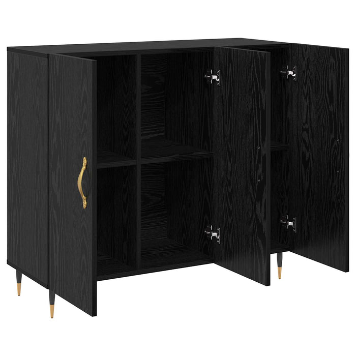 Bufet Stejar Negru 90 x 34 x 80 cm Lemn compozit - WALTI WALTI