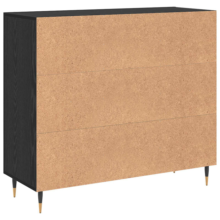 Bufet Stejar Negru 90 x 34 x 80 cm Lemn compozit - WALTI WALTI