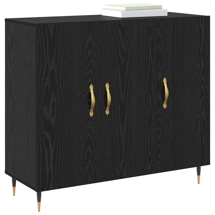 Bufet Stejar Negru 90 x 34 x 80 cm Lemn compozit - WALTI WALTI