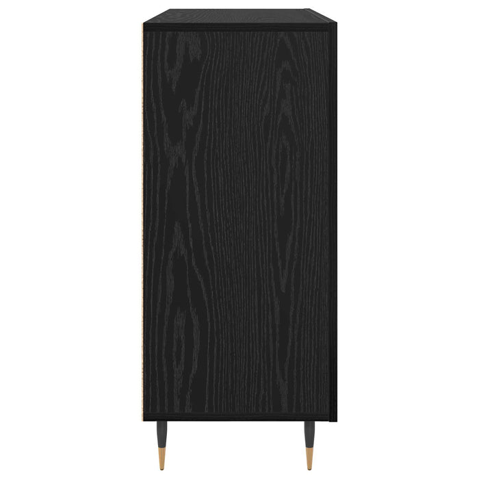 Bufet Stejar Negru 90 x 34 x 80 cm Lemn compozit - WALTI WALTI