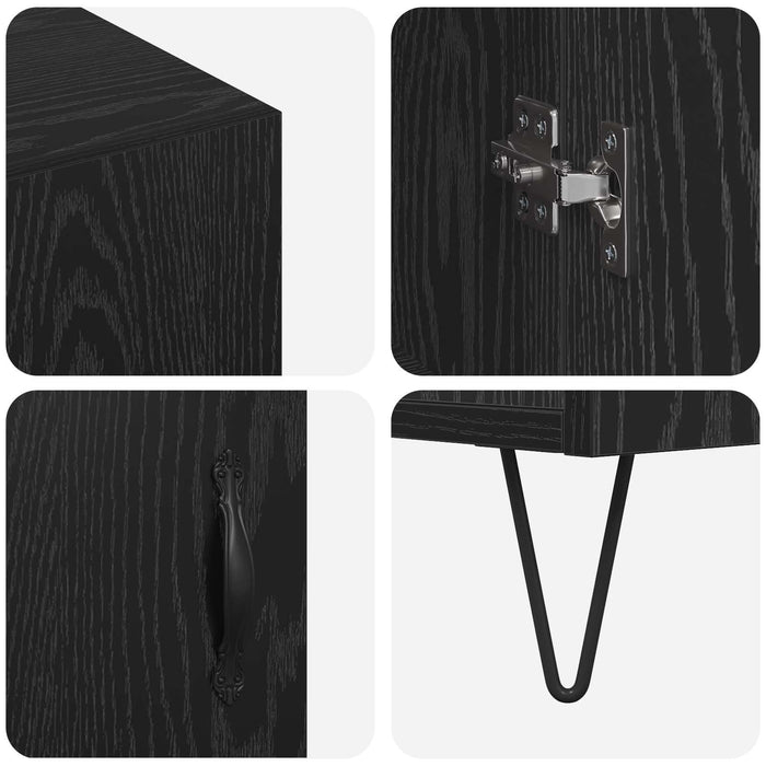 Bufet Stejar Negru 90 x 32,5 x 80 cm Lemn compozit - WALTI WALTI