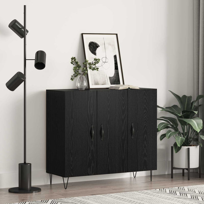 Bufet Stejar Negru 90 x 32,5 x 80 cm Lemn compozit - WALTI WALTI