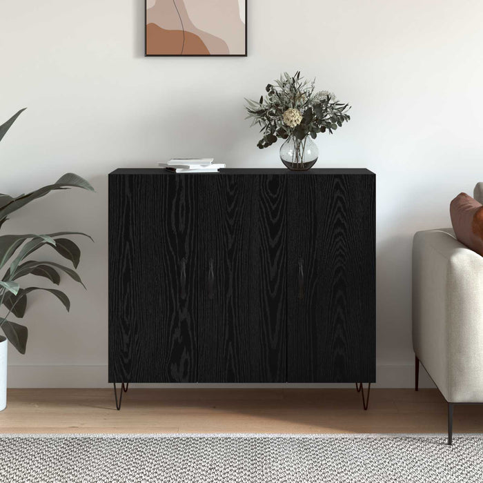 Bufet Stejar Negru 90 x 32,5 x 80 cm Lemn compozit - WALTI WALTI