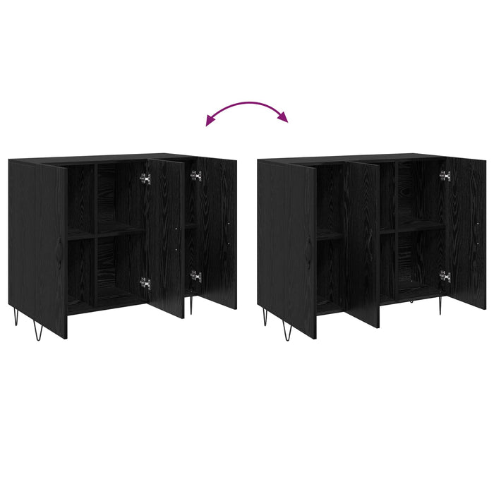 Bufet Stejar Negru 90 x 32,5 x 80 cm Lemn compozit - WALTI WALTI