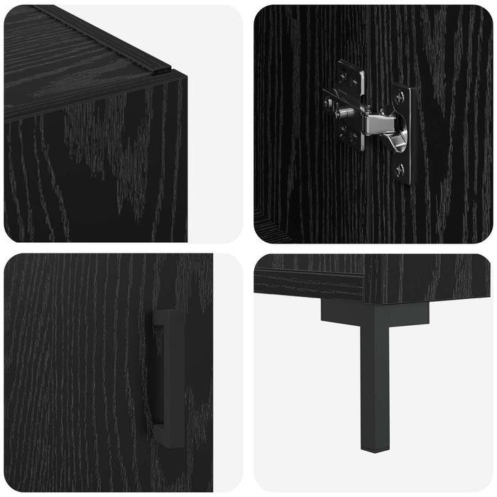 Bufet Stejar Negru 90 x 34 x 80 cm Lemn compozit - WALTI WALTI