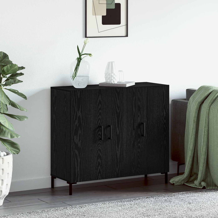 Bufet Stejar Negru 90 x 34 x 80 cm Lemn compozit - WALTI WALTI