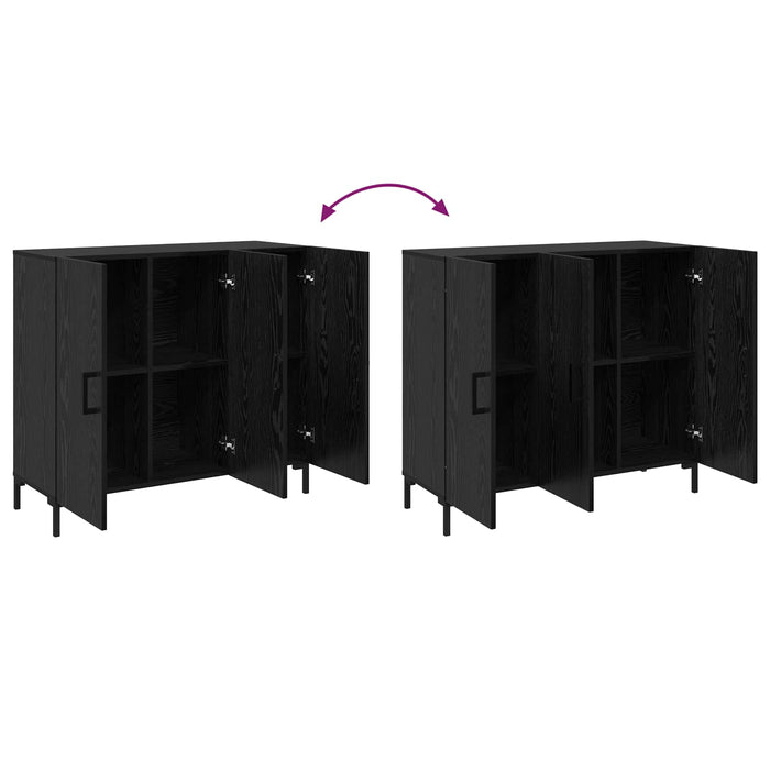 Bufet Stejar Negru 90 x 34 x 80 cm Lemn compozit - WALTI WALTI