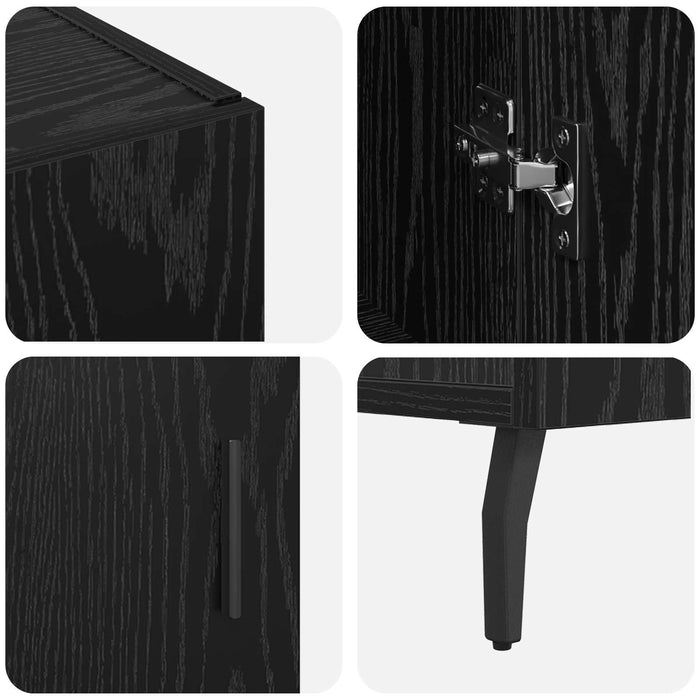 Bufet Stejar Negru 90 x 34 x 80 cm Lemn compozit - WALTI WALTI