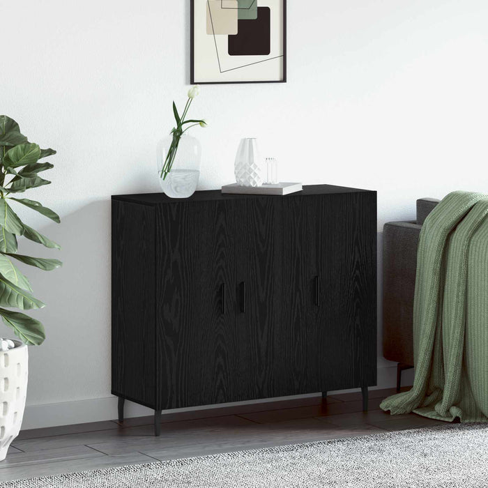 Bufet Stejar Negru 90 x 34 x 80 cm Lemn compozit - WALTI WALTI