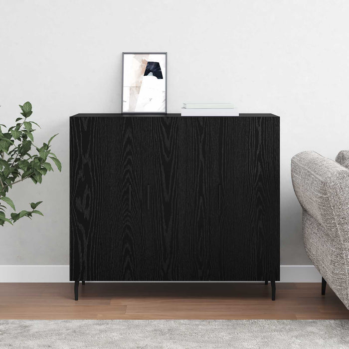 Bufet Stejar Negru 90 x 34 x 80 cm Lemn compozit - WALTI WALTI