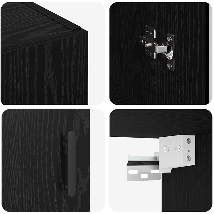 Bufet Stejar Negru 69,5 x 34 x 90 cm Lemn compozit - WALTI WALTI