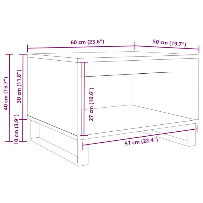 Masă de cafea Lemn vechi 60 x 50 x 40 cm Lemn compozit - WALTI WALTI