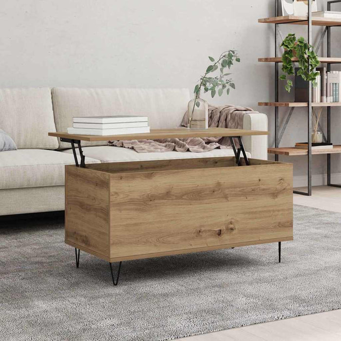Masă de cafea stejar artizanal 90 x 44.5 x 45 cm Lemn compozit - WALTI WALTI