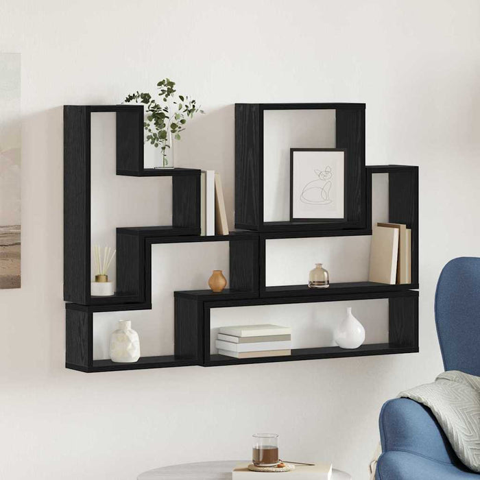 Cubo de perete Stejar negru 96 x 12 x 64 cm Lemn compozit - WALTI WALTI