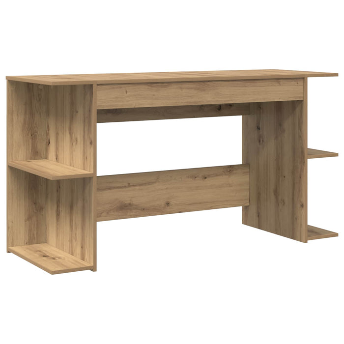 Birou cu raft stejar artizanal 140 x 50 x 75 cm Lemn compozit - WALTI WALTI