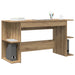 Birou cu raft stejar artizanal 140 x 50 x 75 cm Lemn compozit - WALTI WALTI