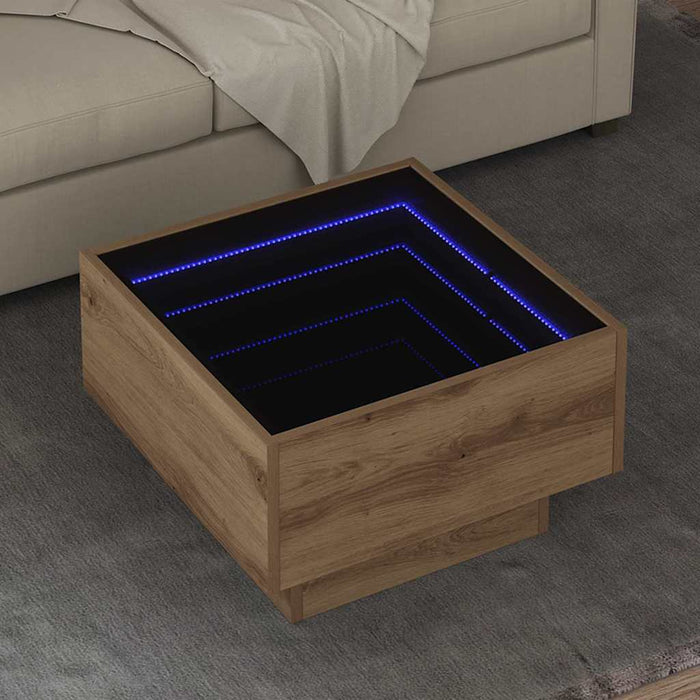 Masă de cafea stejar artizanal 50 x 50 x 30 cm Lemn compozit - WALTI WALTI