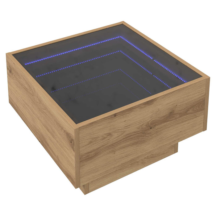 Masă de cafea stejar artizanal 50 x 50 x 30 cm Lemn compozit - WALTI WALTI